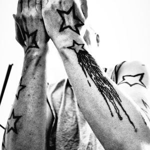 Sun and falling stars